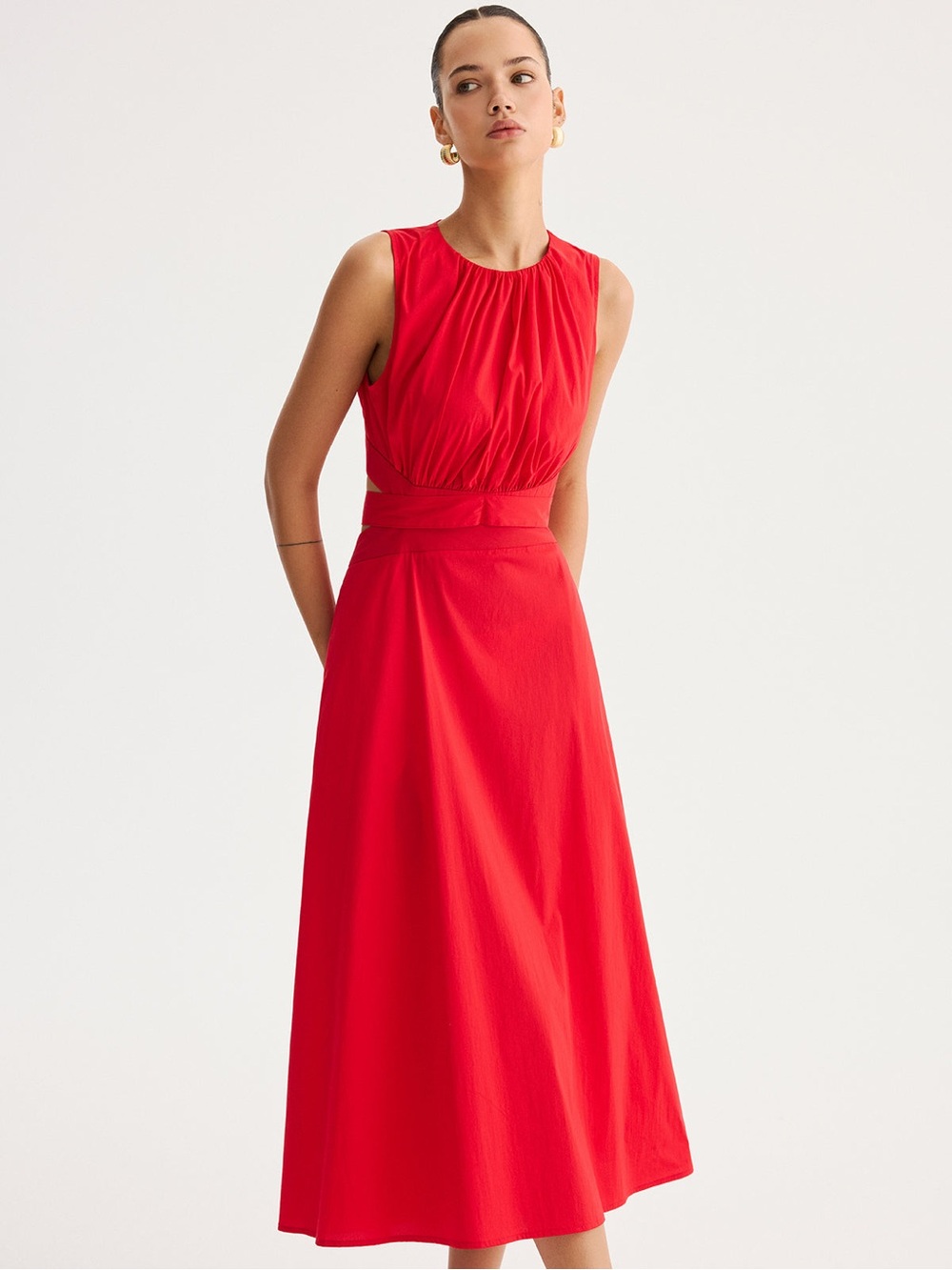 Commense Tie-Back Cut-Out Waist Maxi Dress NWT - Picture 5 of 6
